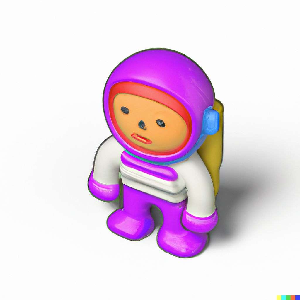 a brightly coloured, detailed icon of an astronaut emoji, 3D low poly render, isometric perspective on white background